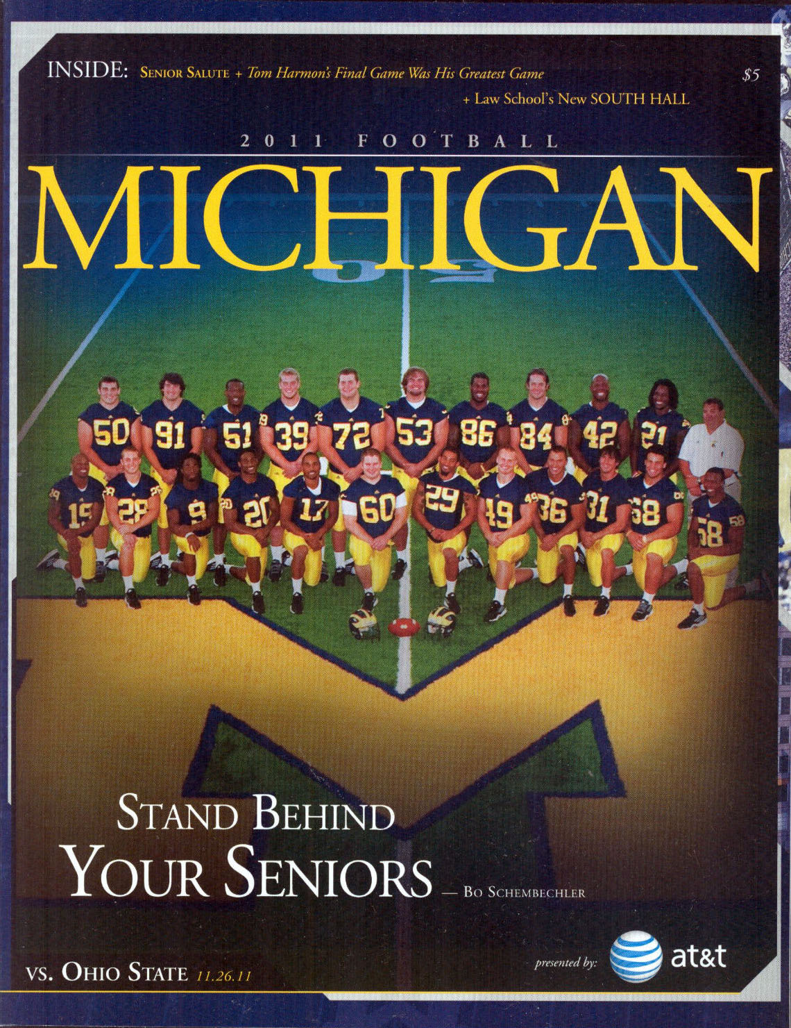 College Football Program: Michigan Wolverines vs. Ohio State Buckeyes (November 26, 2011)