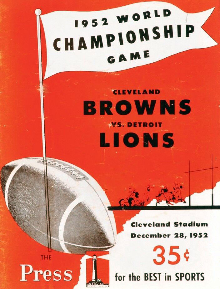 NFL Program: Cleveland Browns vs. Detroit Lions (December 28, 1952)