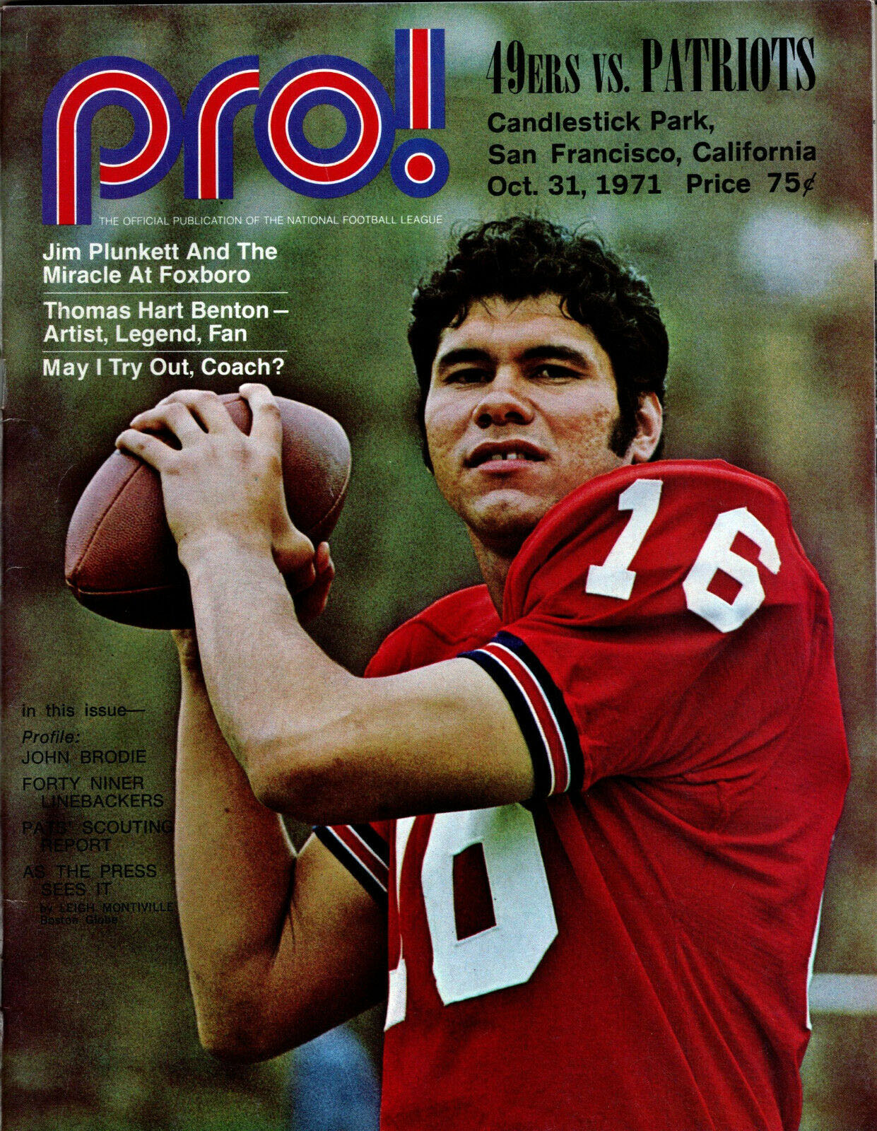 NFL Program: San Francisco 49ers vs. New England Patriots (October 31, 1971)