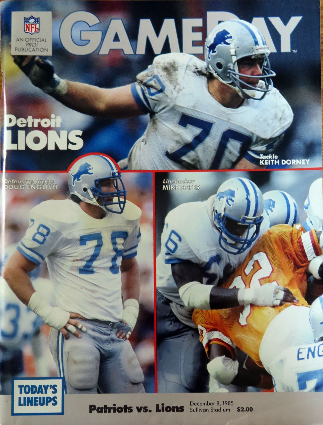 New England Patriots vs. Detroit Lions (December 8, 1985)