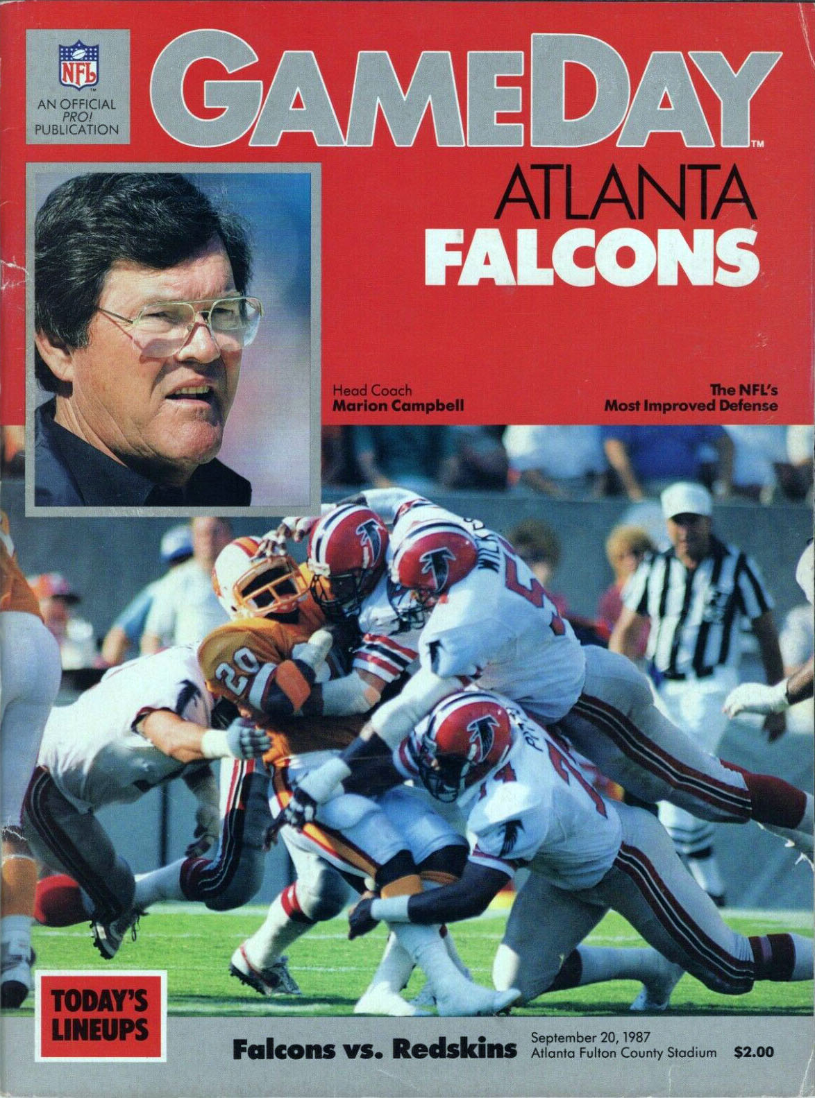 NFL Program: Atlanta Falcons vs. Washington Redskins (September 20, 1987)