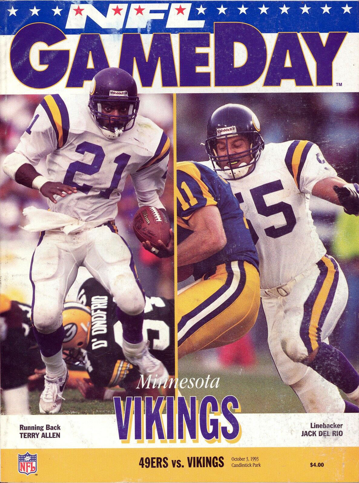 NFL Program: San Francisco 49ers vs. Minnesota Vikings (October 3, 1993)