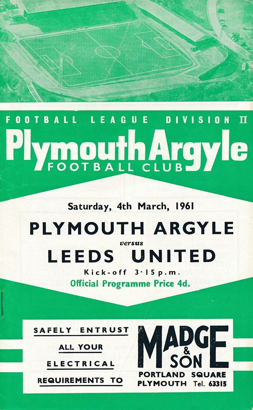 Plymouth Argyle vs. Leeds United (March 4, 1961)