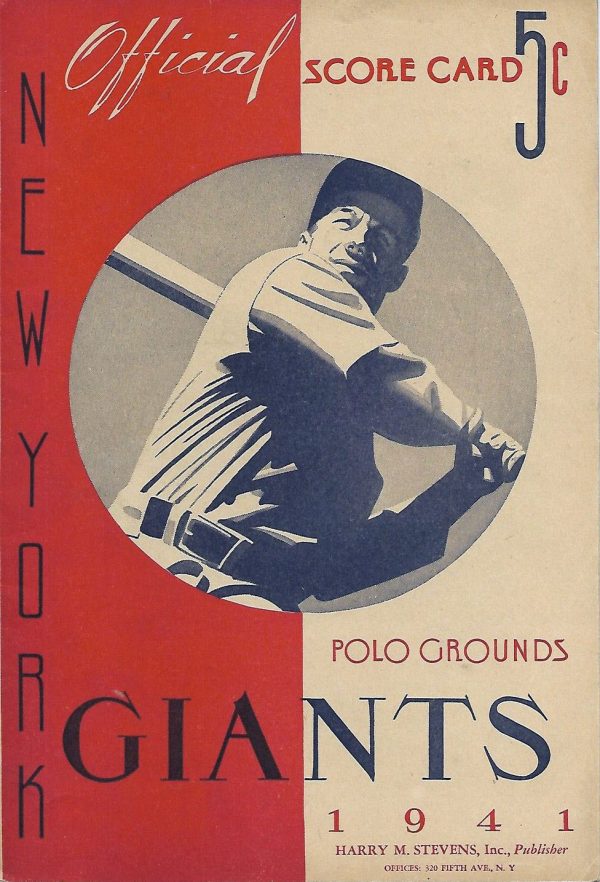 1941 New York Giants program/scorecard