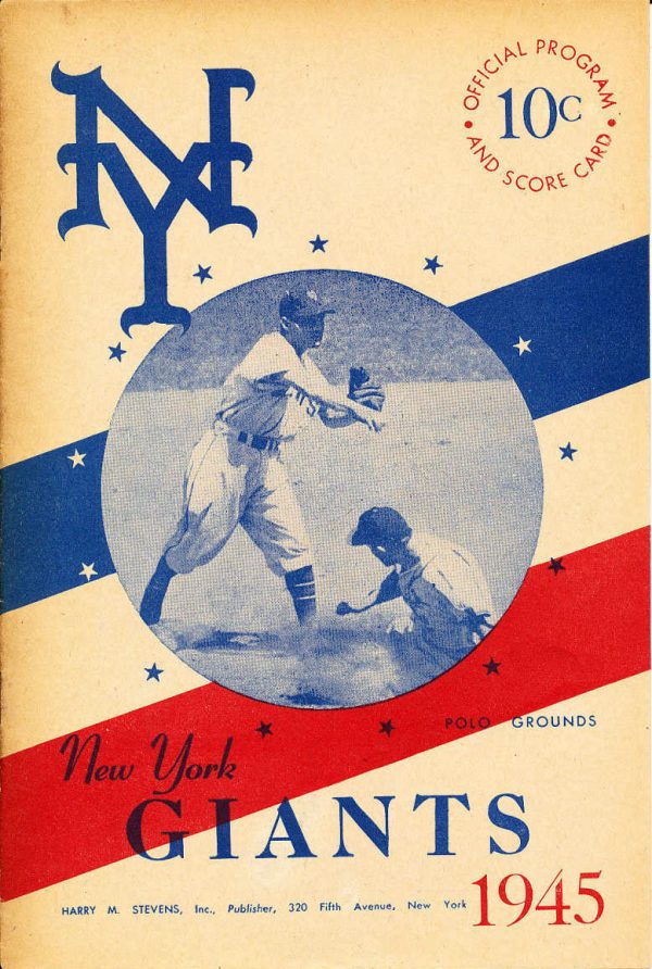 1945 New York Giants program/scorecard