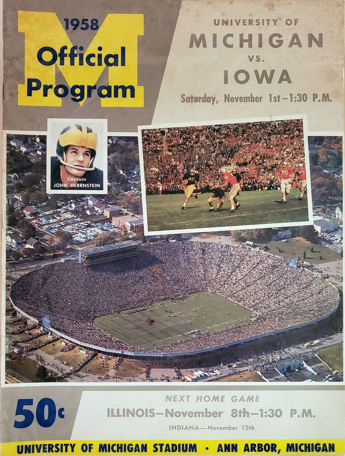 Michigan Wolverines vs. Iowa Hawkeyes (November 1, 1958)
