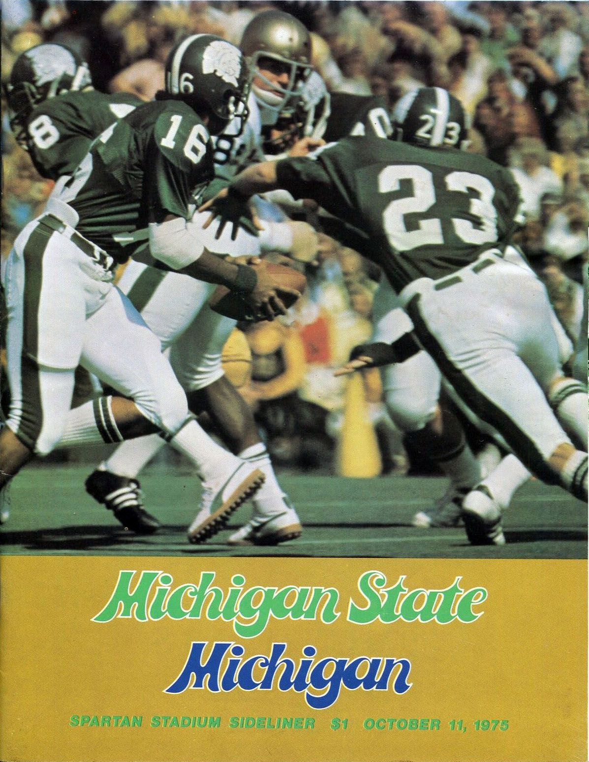 College Football Program: Michigan State Spartans vs. Michigan Wolverines (October 11, 1975)