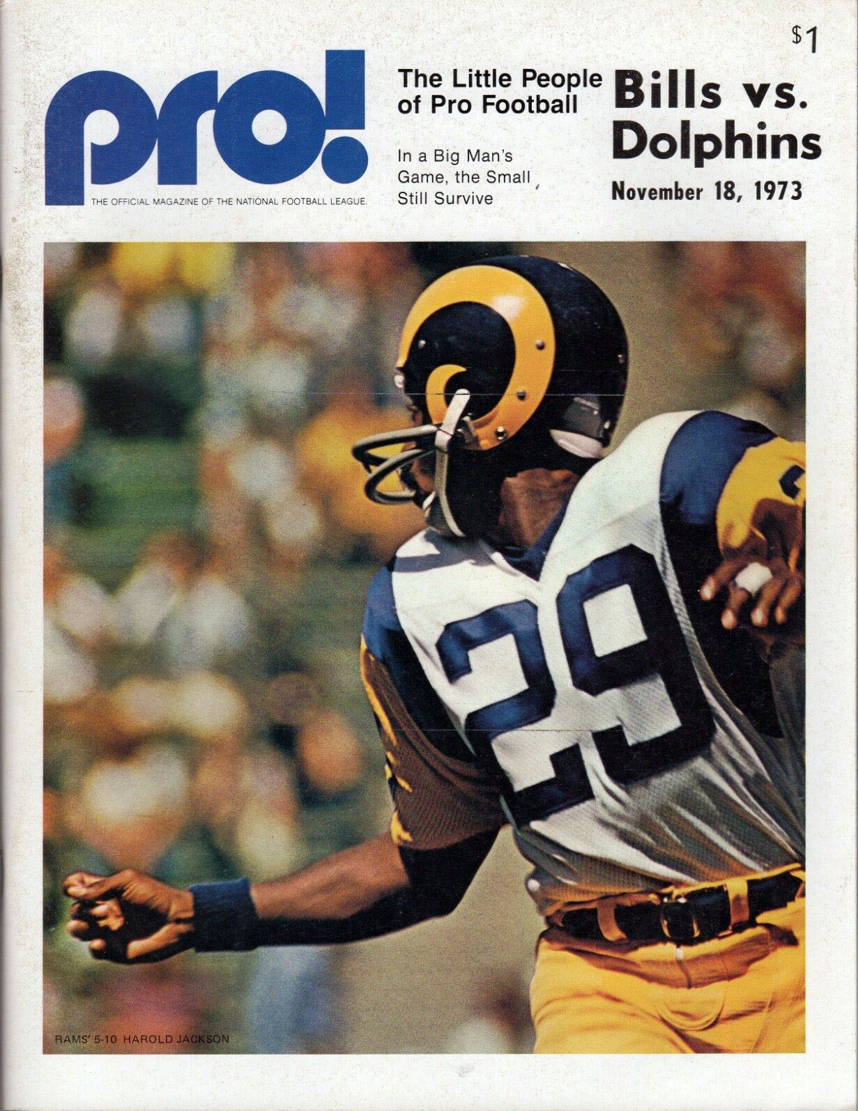 NFL Program: Buffalo Bills vs. Miami Dolphins (November 18, 1973)