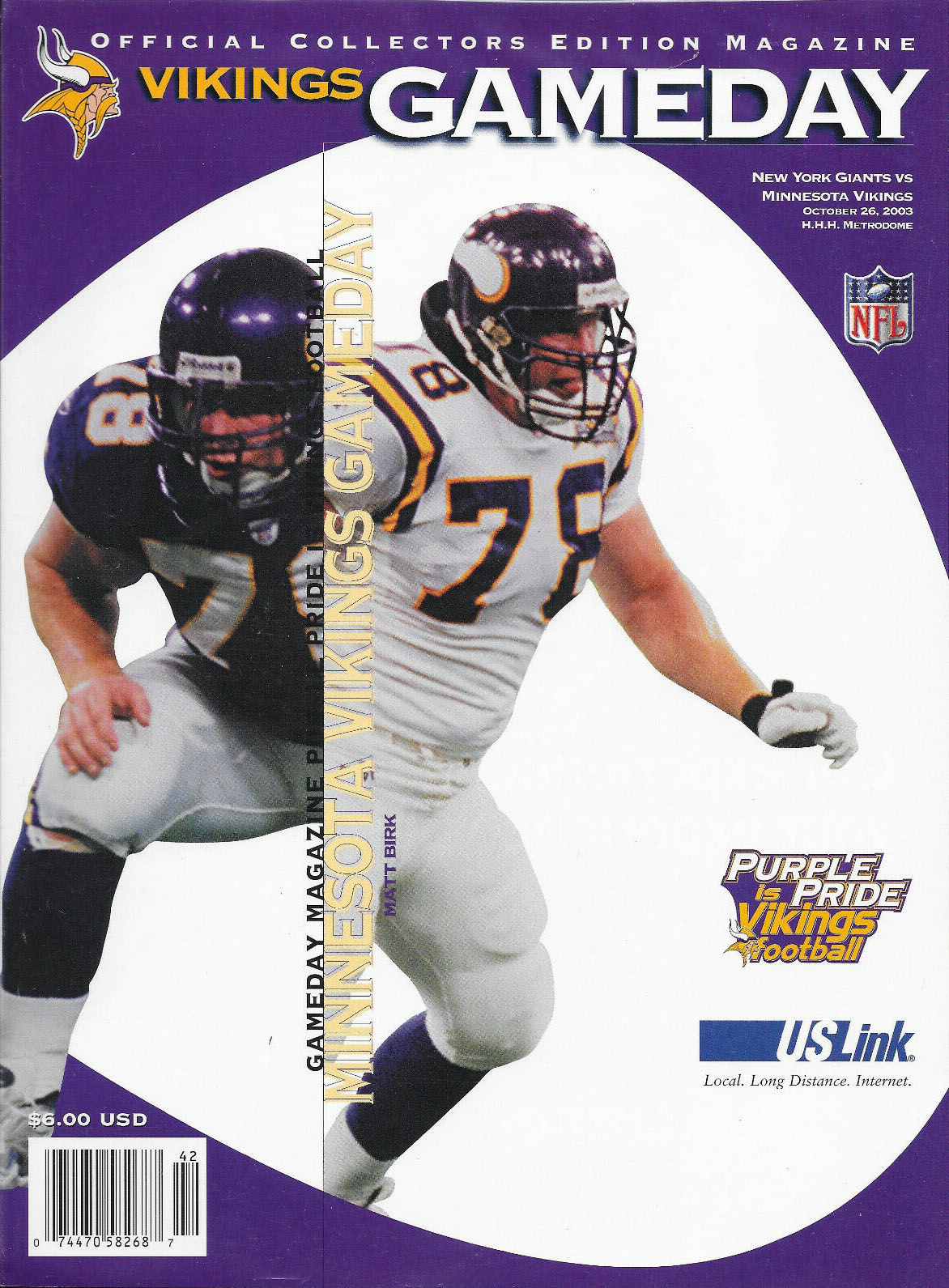 Minnesota Vikings vs. New York Giants (October 26, 2003)