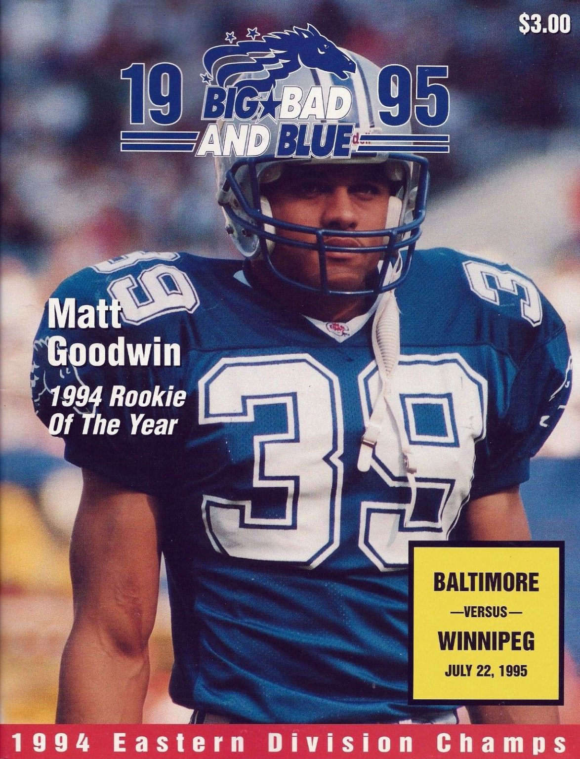 1995 Winnipeg Blue Bombers Game Publications - SportsPaper.info