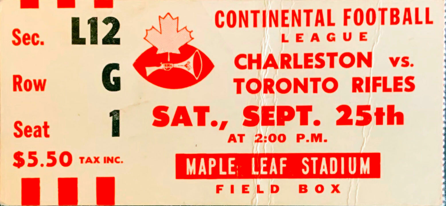 Toronto Rifles vs. Charleston Rockets (September 25, 1965)