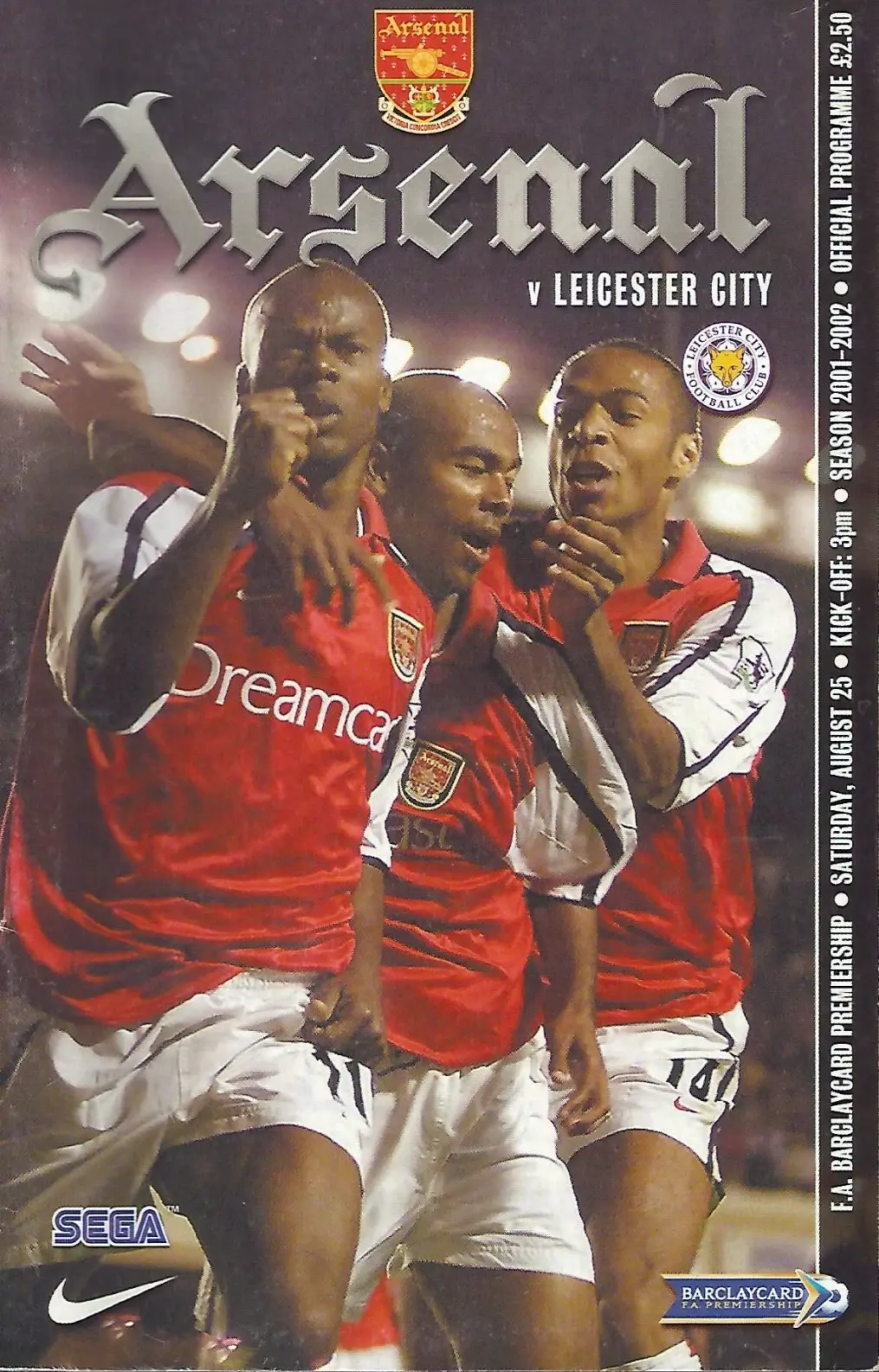 Arsenal vs. Leicester City (August 25, 2001)