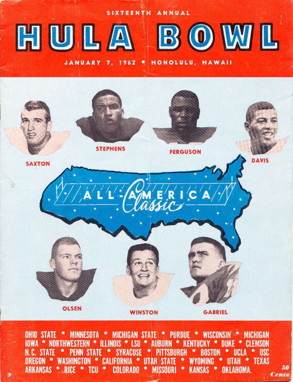 1962 Hula Bowl program