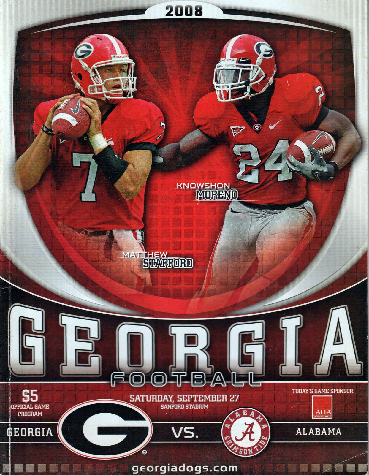Georgia Bulldogs vs. Alabama Crimson Tide (September 27, 2008)