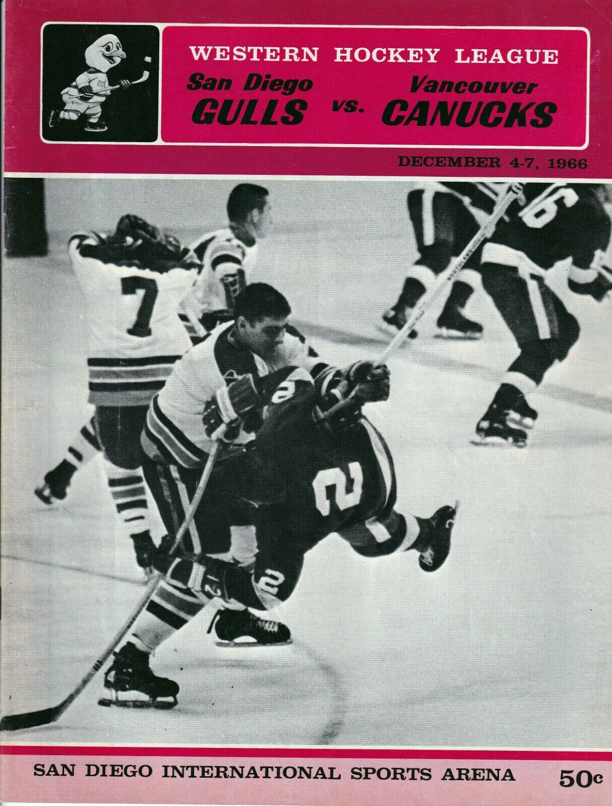 1966-67 San Diego Gulls program