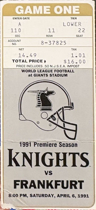 New York/New Jersey Knights vs. Frankfurt Galaxy (April 6, 1991)