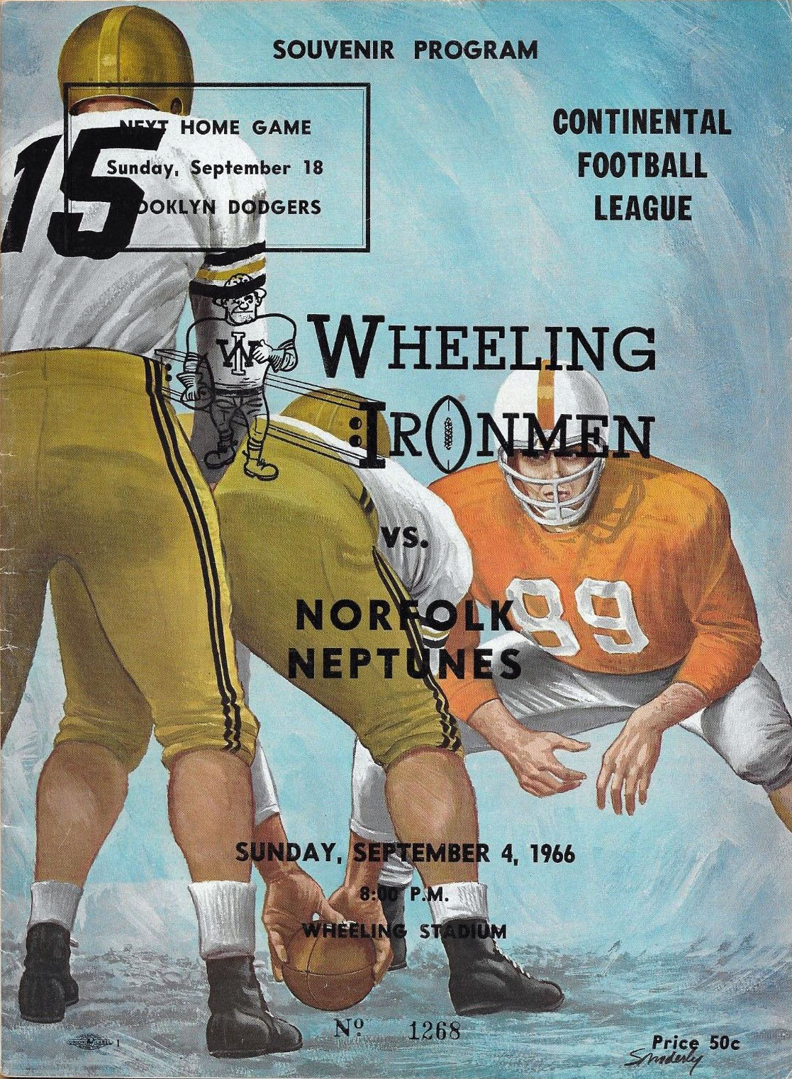 CoFL Game Program: Wheeling Ironmen vs. Norfolk Neptunes (September 4, 1966)