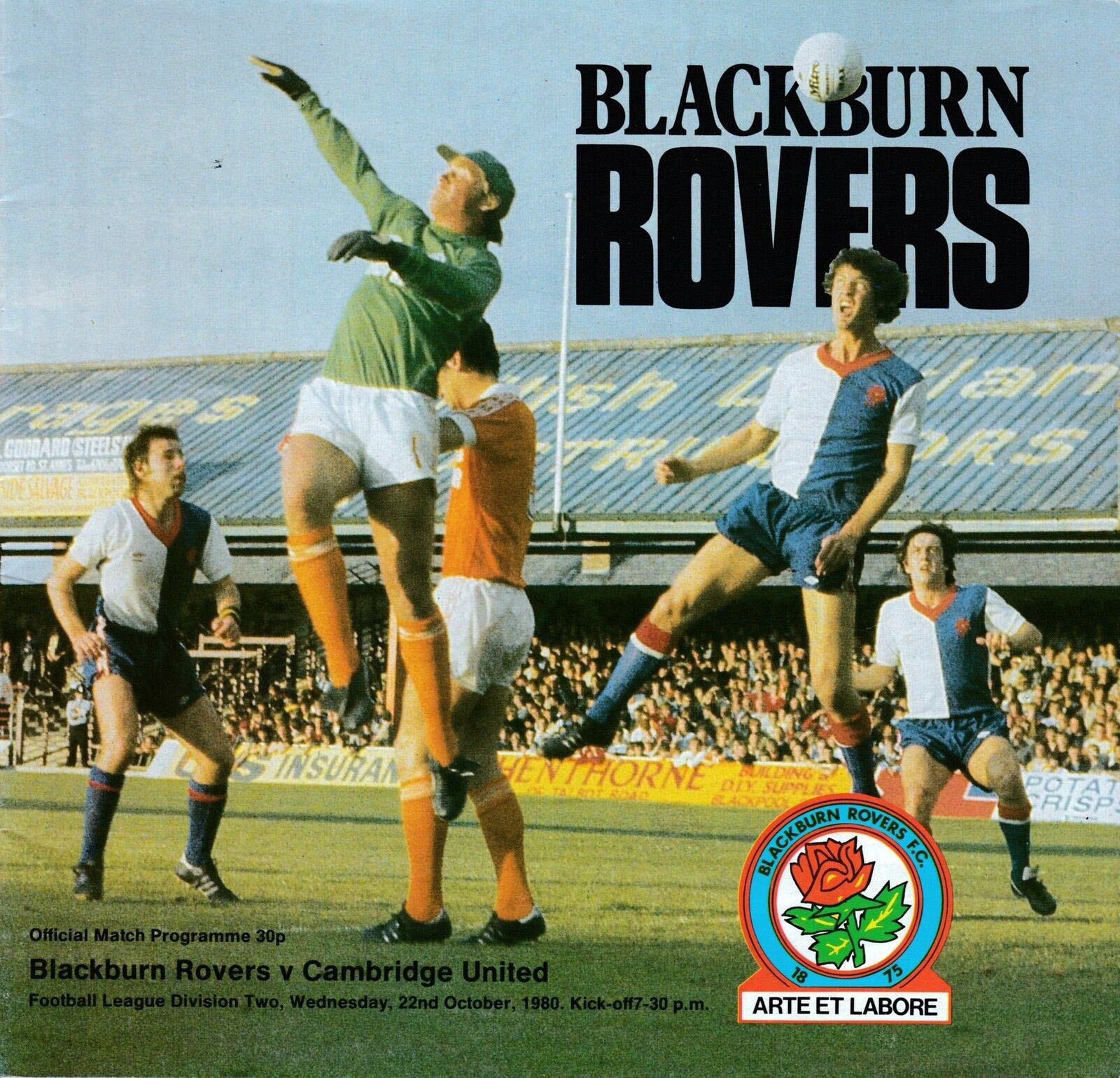 English Football Program: Blackburn Rovers vs. Cambridge United (October 22, 1980)