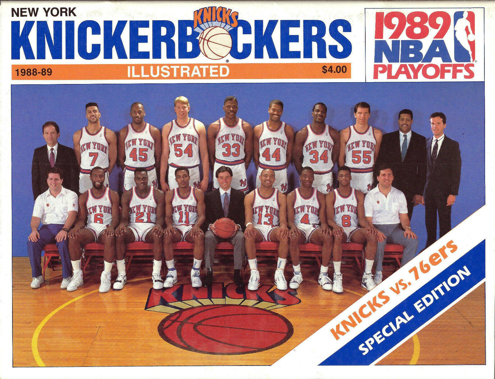 1988-89 New York Knicks playoff program (Philadelphia 76ers)