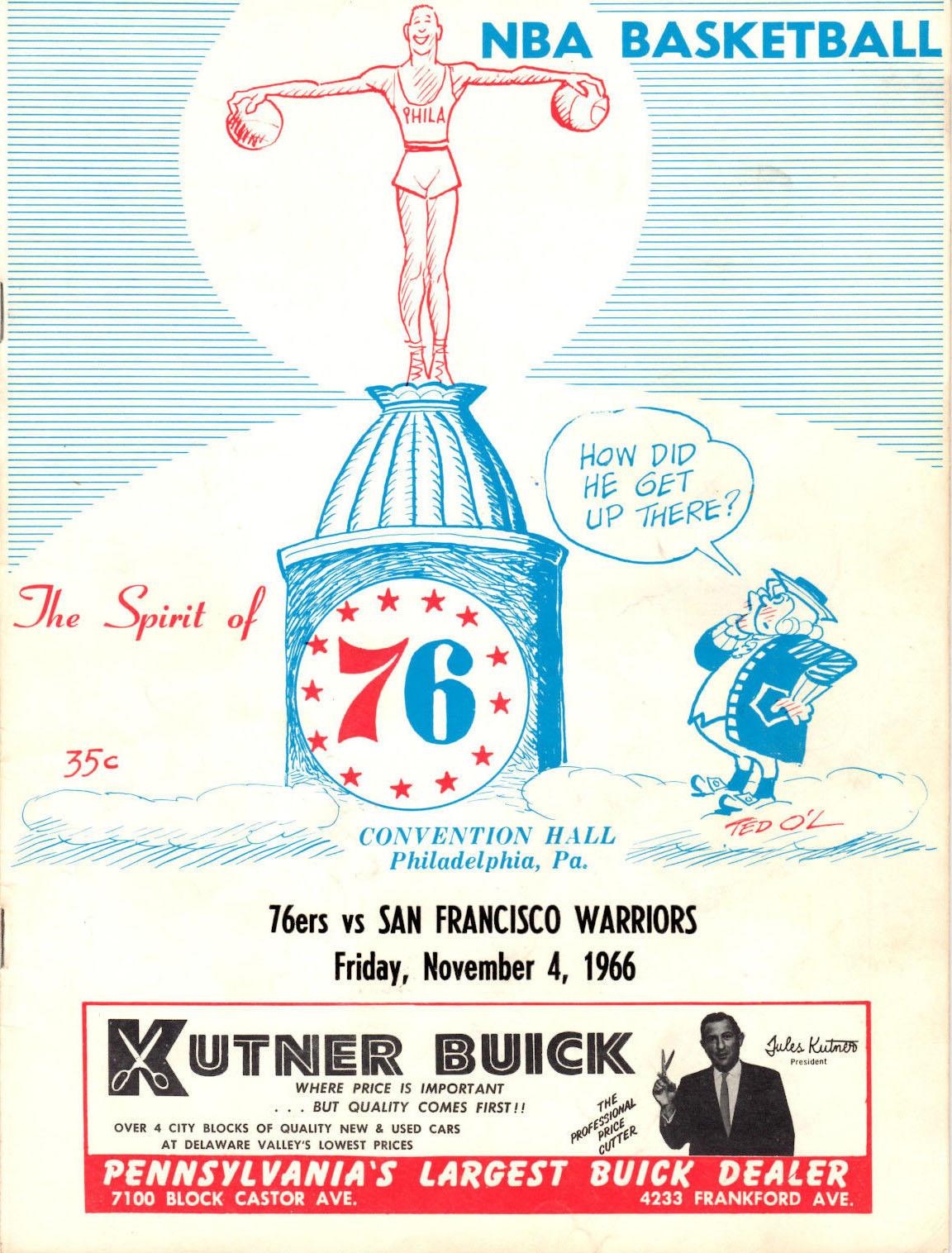 1966-67 Philadelphia 76ers program