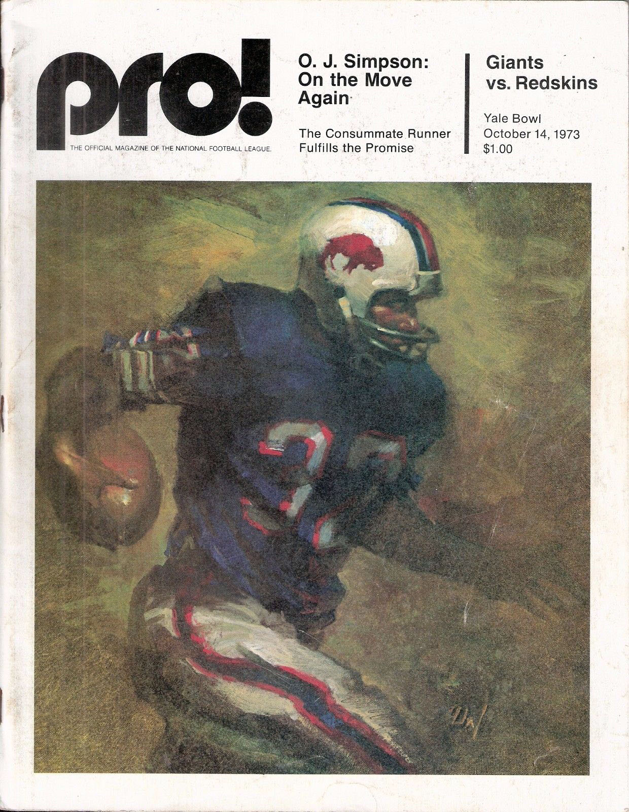 NFL Program: New York Giants vs. Washington Redskins (October 14, 1973)