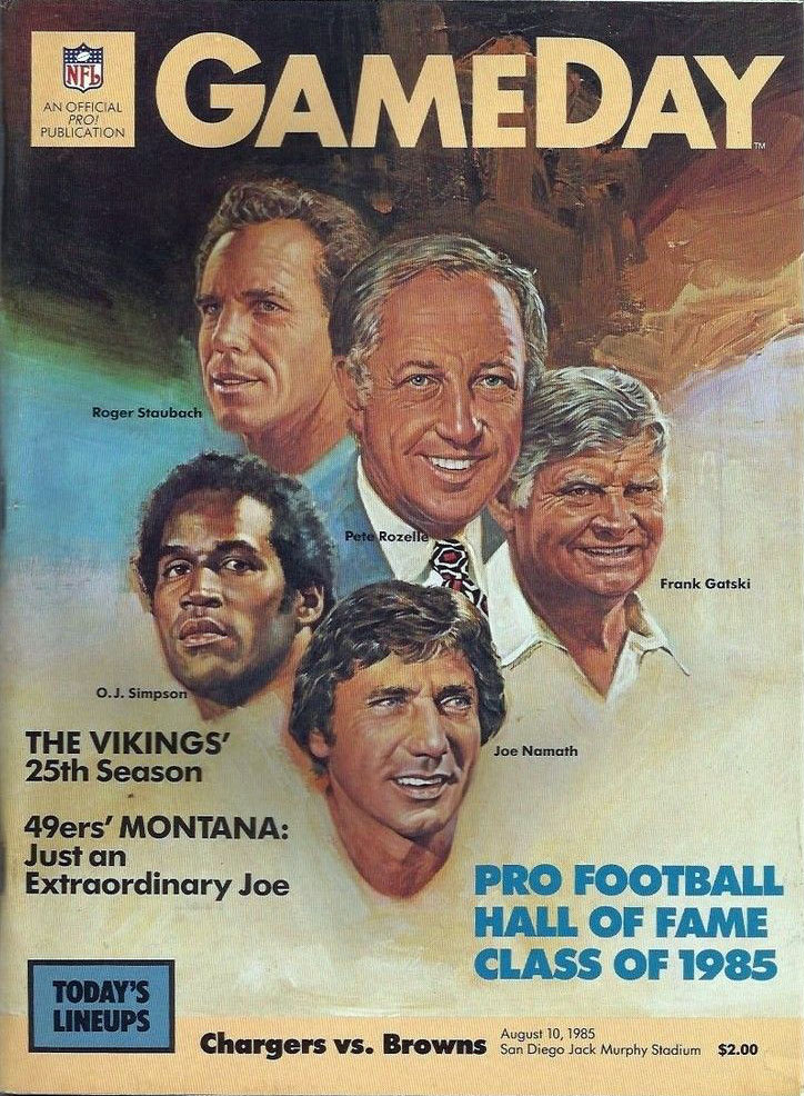 NFL Program: San Diego Chargers vs. Cleveland Browns (August 10, 1985)