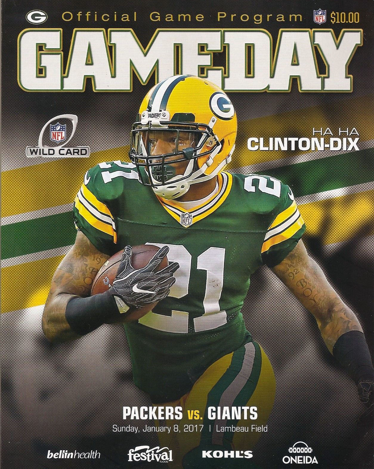 NFL Program: Green Bay Packers vs. New York Giants (January 8, 2017)