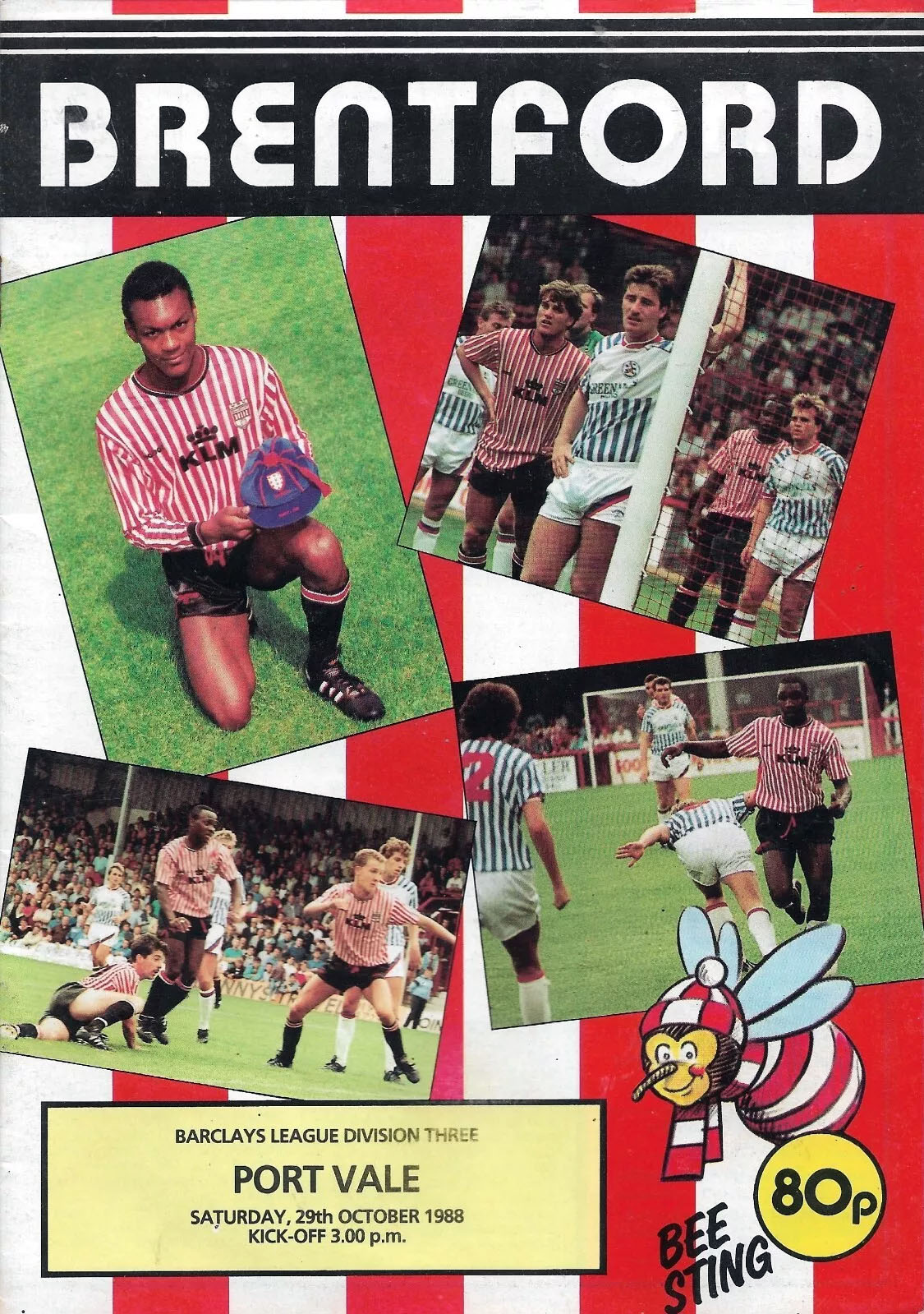 English Football Program: Brentford vs. Port Vale (October 29, 1988)