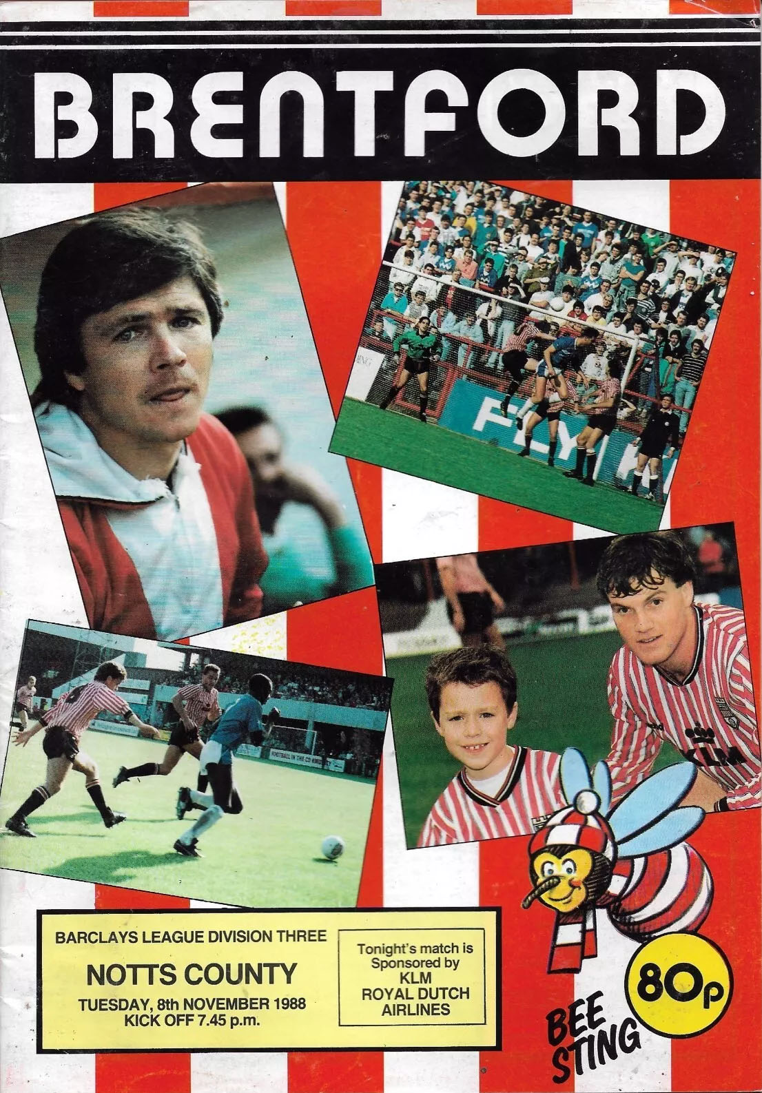 English Football Program: Brentford vs. Notts County (November 8, 1988)