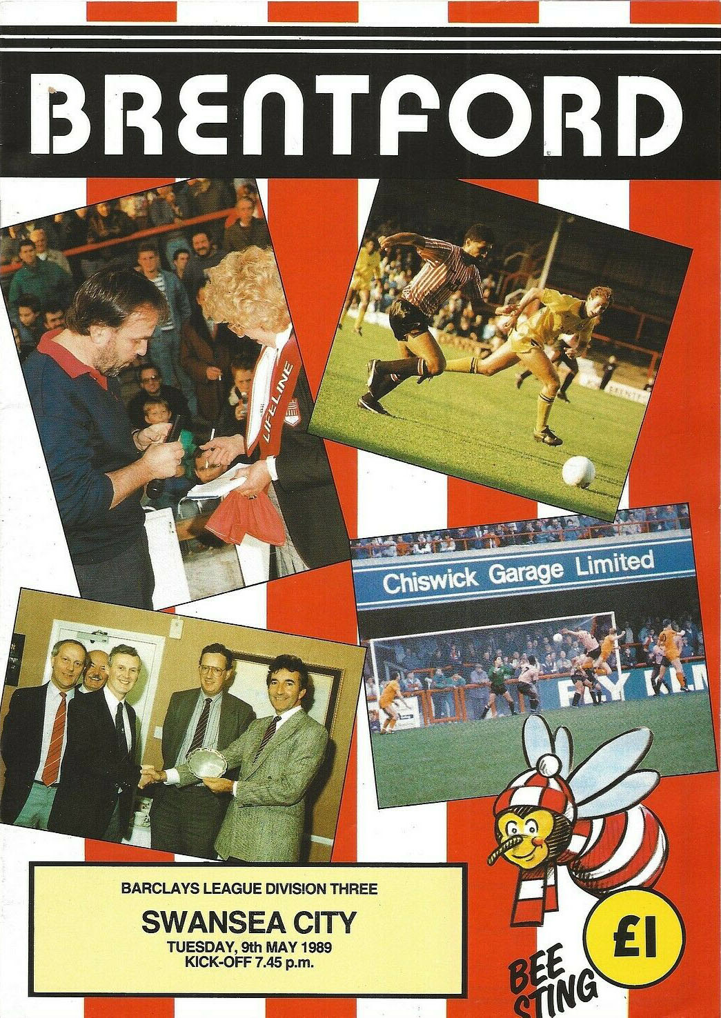 English Football Program: Brentford vs. Swansea City (May 9, 1989)