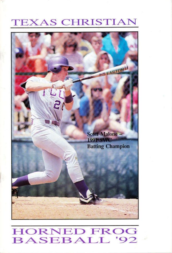 1992 TCU Horned Frogs baseball media guide