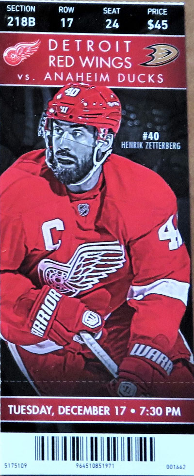2013-14 Detroit Red Wings ticket
