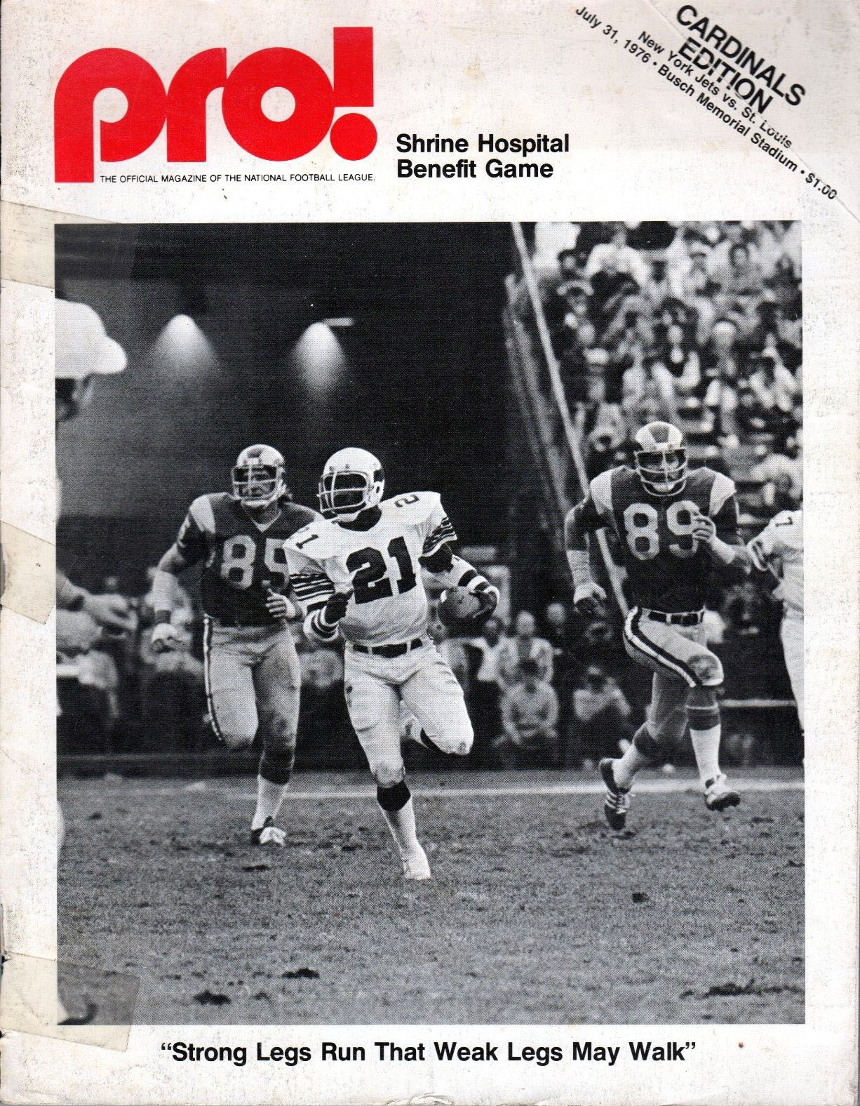 NFL Program: St. Louis Cardinals vs. New York Jets (July 31, 1976)