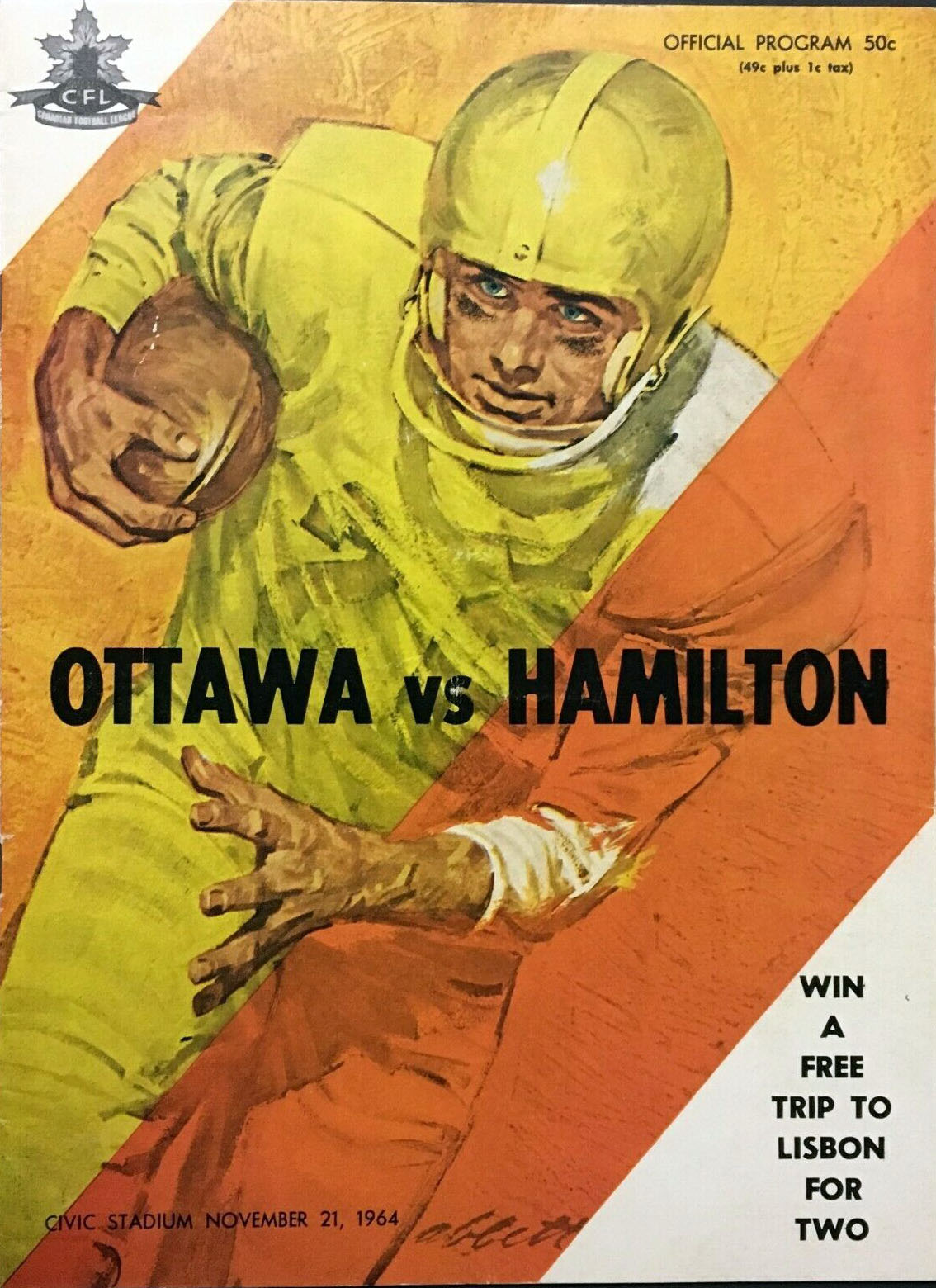 CFL Program: Hamilton Tiger-Cats vs. Ottawa Rough Riders (November 21, 1964)