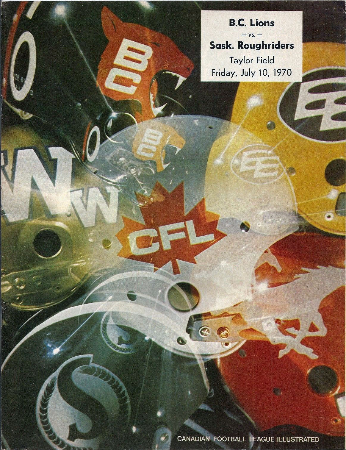 CFL Program: Saskatchewan Roughriders vs. BC Lions (July 10, 1970)