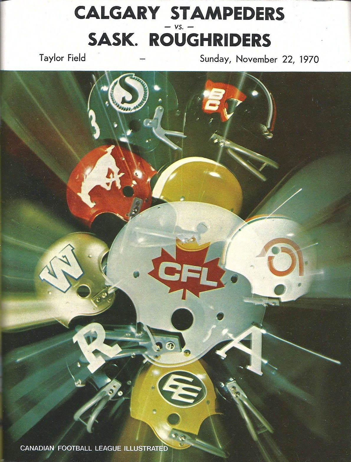 CFL Program: Saskatchewan Roughriders vs. Calgary Stampeders (November 22, 1970)