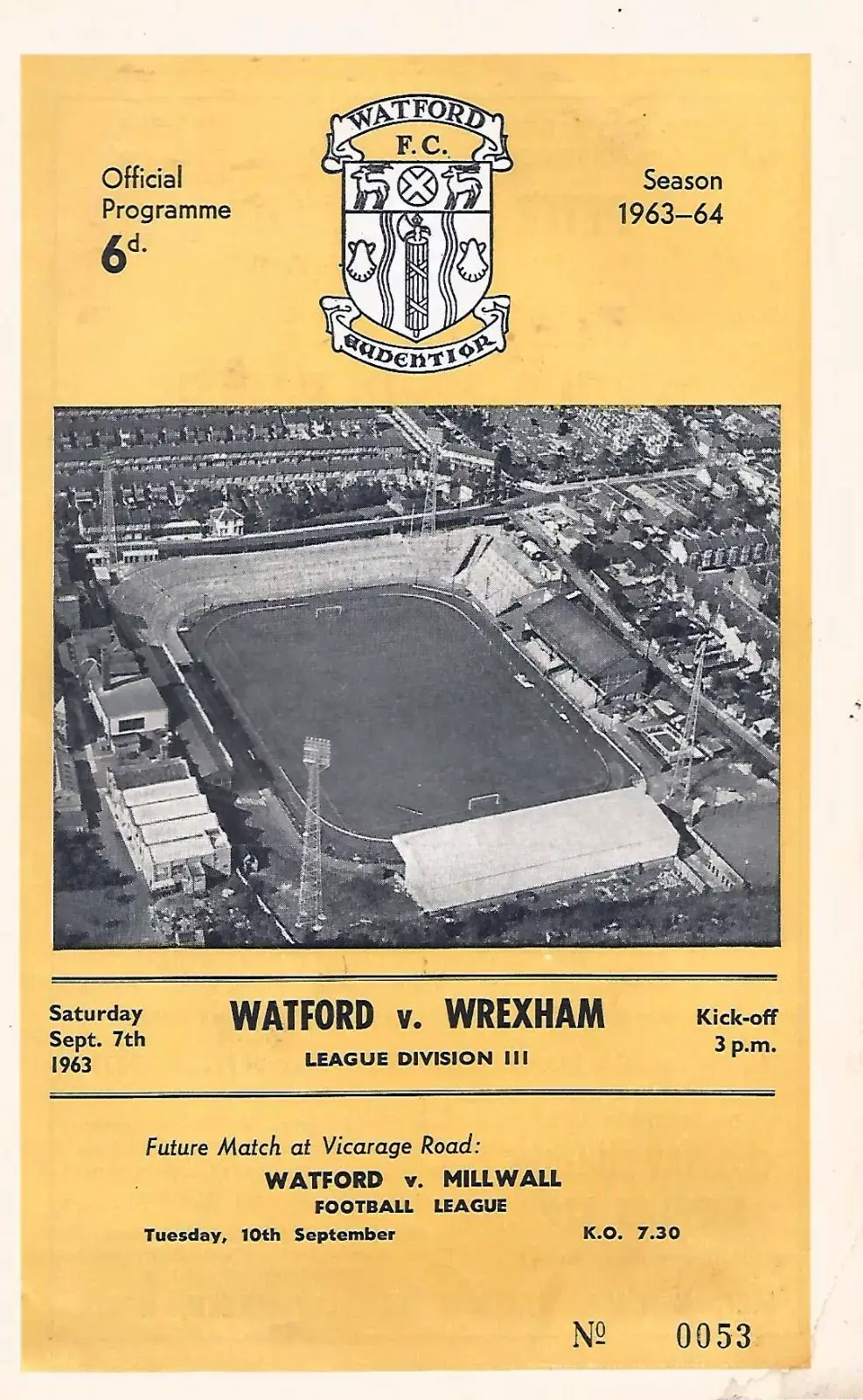 Watford vs. Wrexham (September 7, 1963)