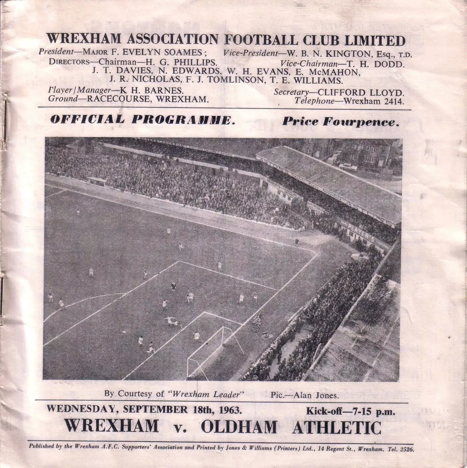 Wrexham vs. Oldham Athletic (September 18, 1963)