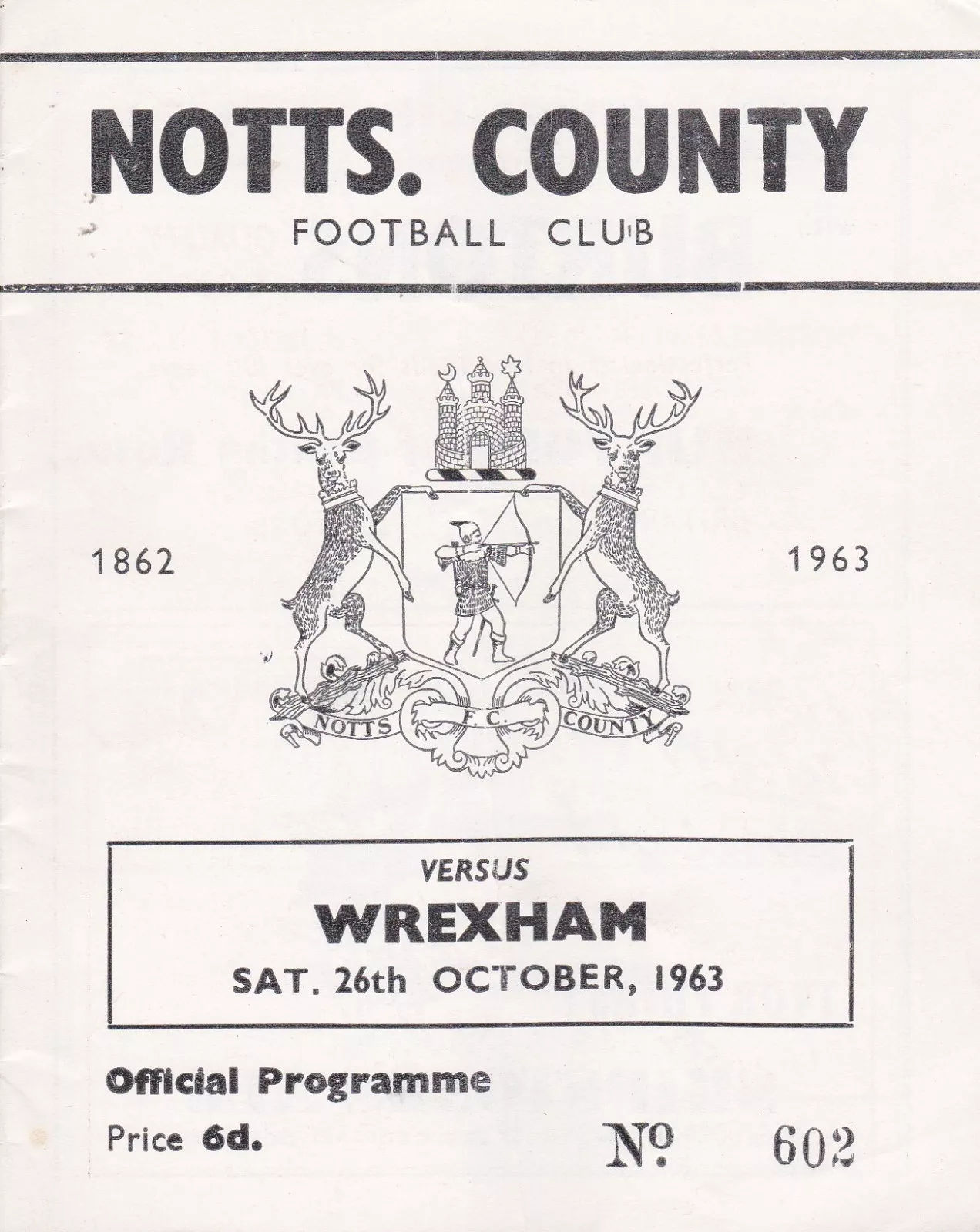 Notts County vs. Wrexham (October 26, 1963)