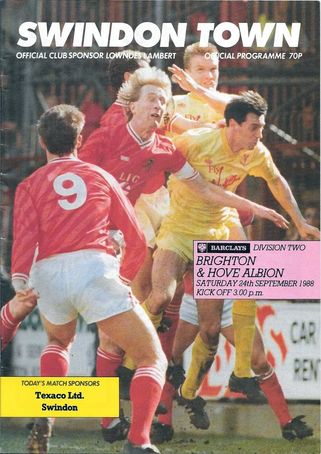 Swindon Town vs. Brighton and Hove Albion (September 24, 1988)