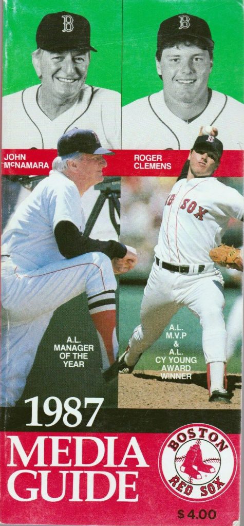 1987 Boston Red Sox media guide