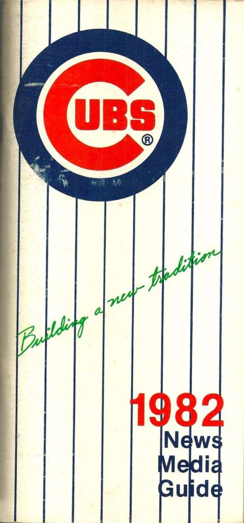 1982 Chicago Cubs media guide