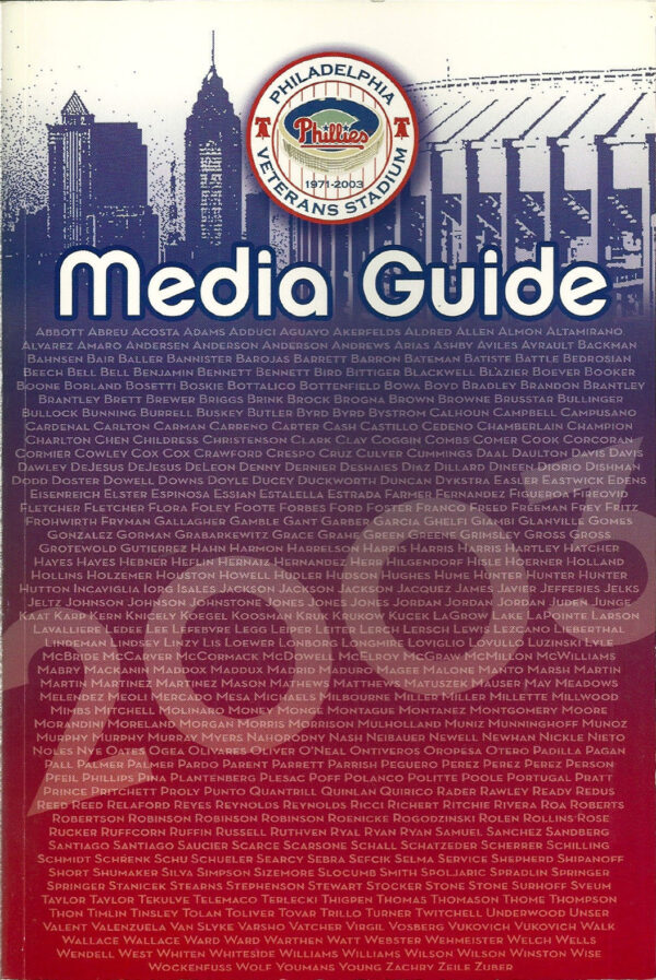 2003 Philadelphia Phillies media guide