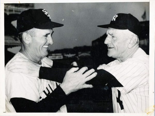 Chicago White Sox press photo (Al López and Casey Stengel, 1957)