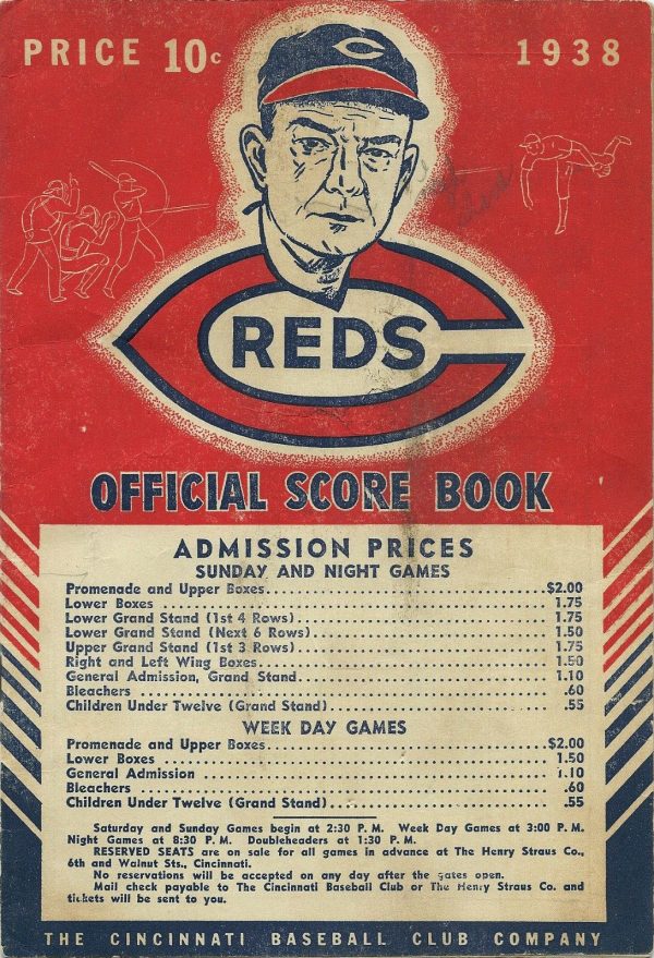 1938 Cincinnati Reds program