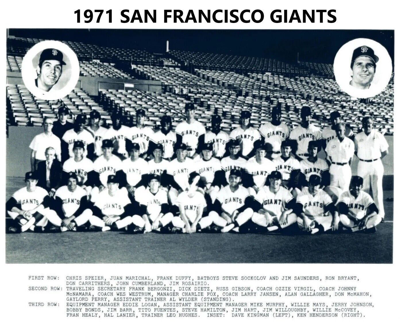 1971 San Francisco Giants Team Photo