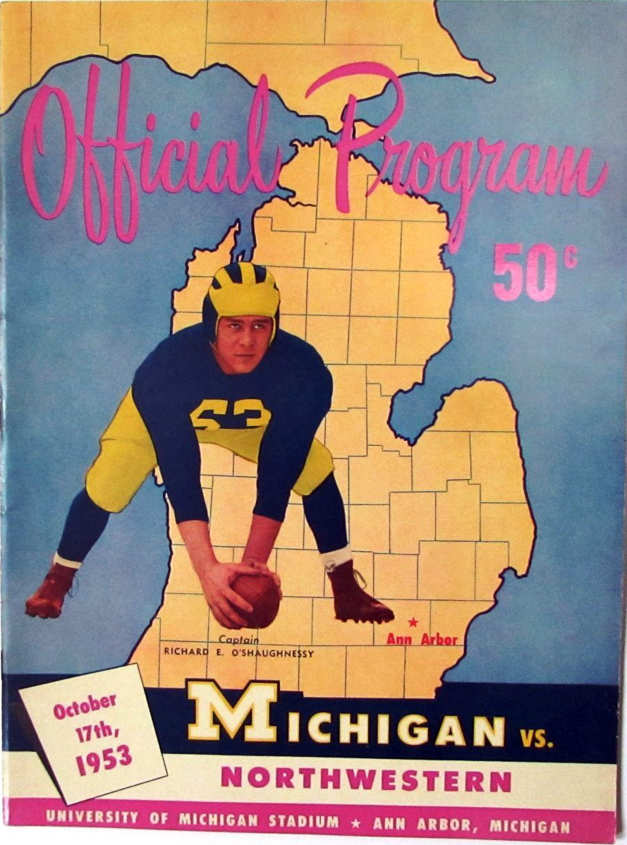 College Football Program: Michigan Wolverines vs. Northwestern Wildcats (October 17, 1953)