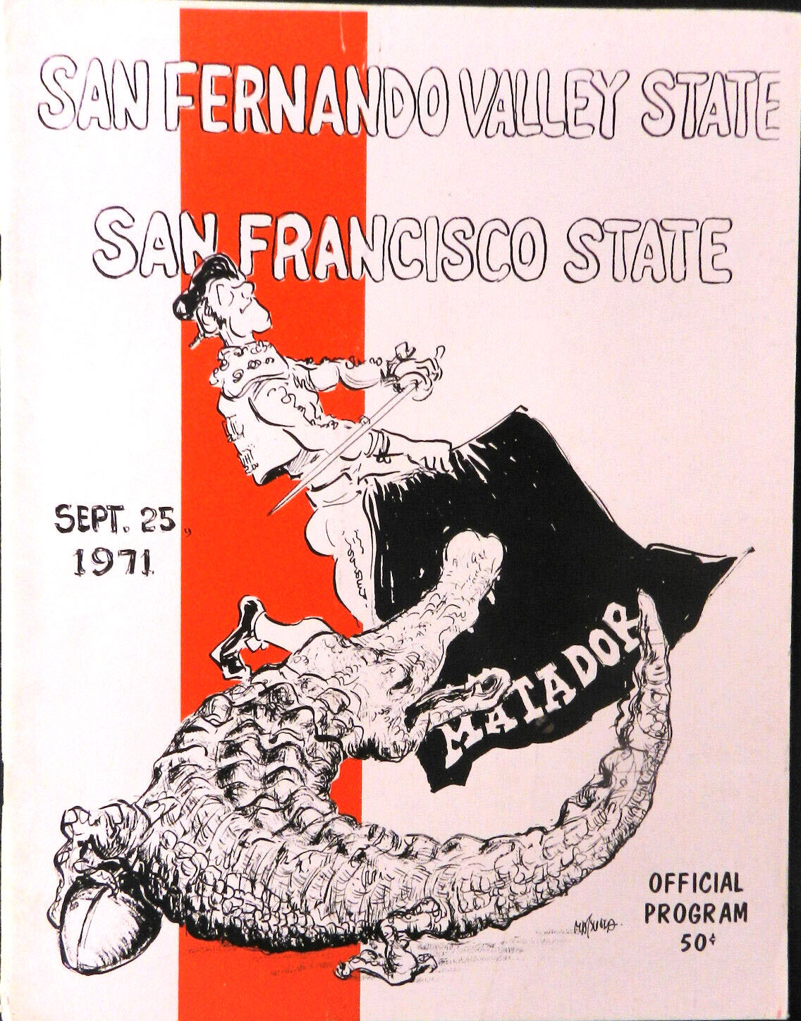 San Fernando Valley State Matadors vs. San Francisco State Gators (September 25, 1971)