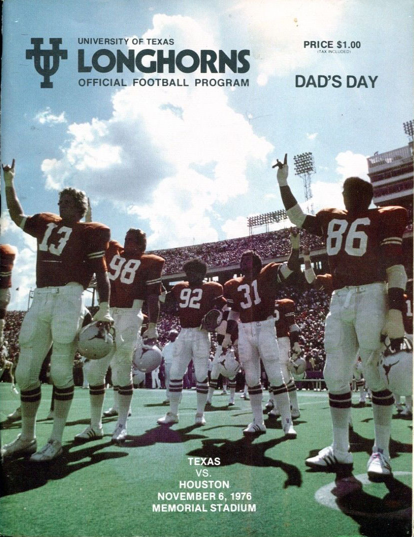 College Football Program: Texas Longhorns vs. Houston Cougars (November 6, 1976)