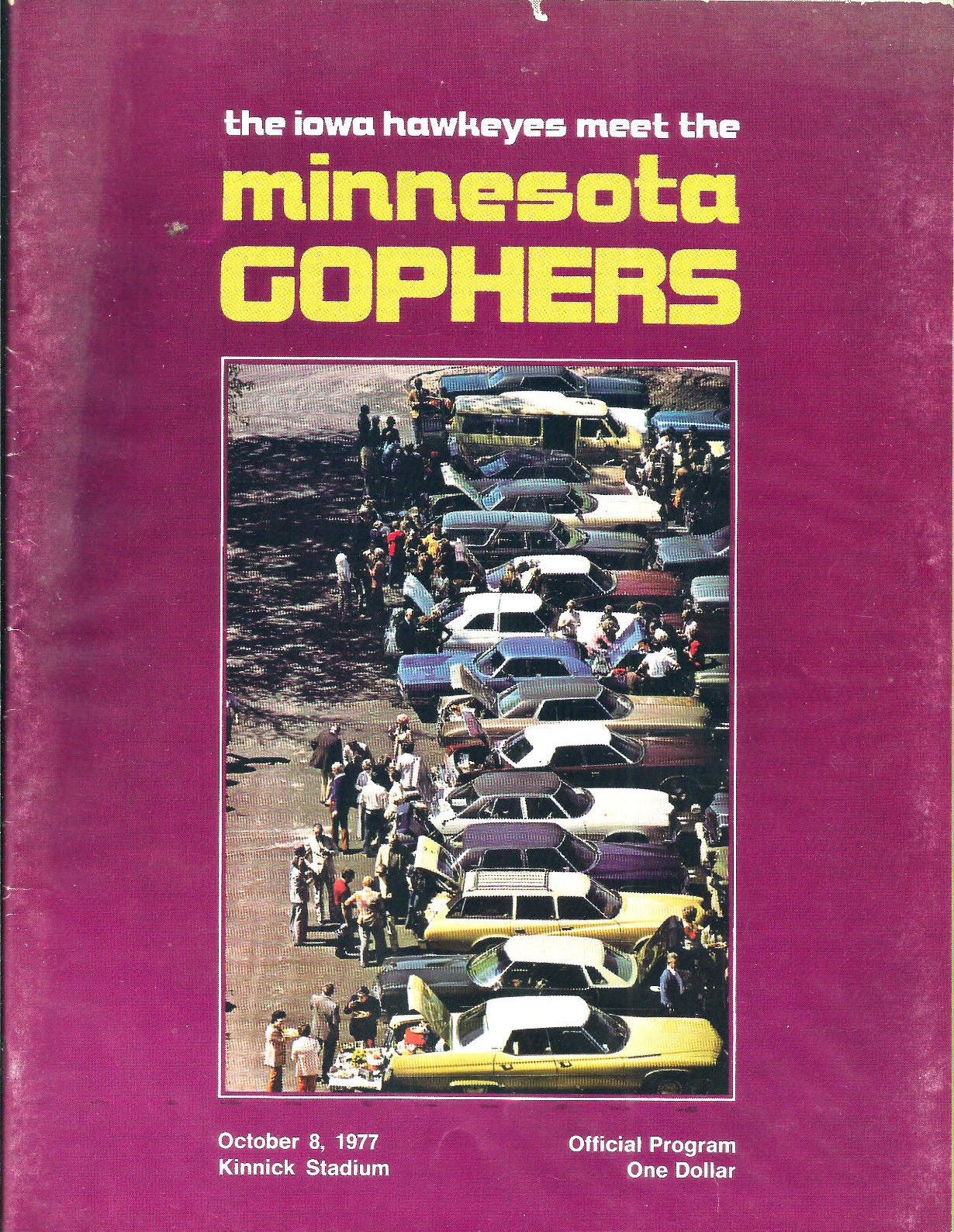 College Football Program: Iowa Hawkeyes vs. Minnesota Golden Gophers (October 8, 1977)